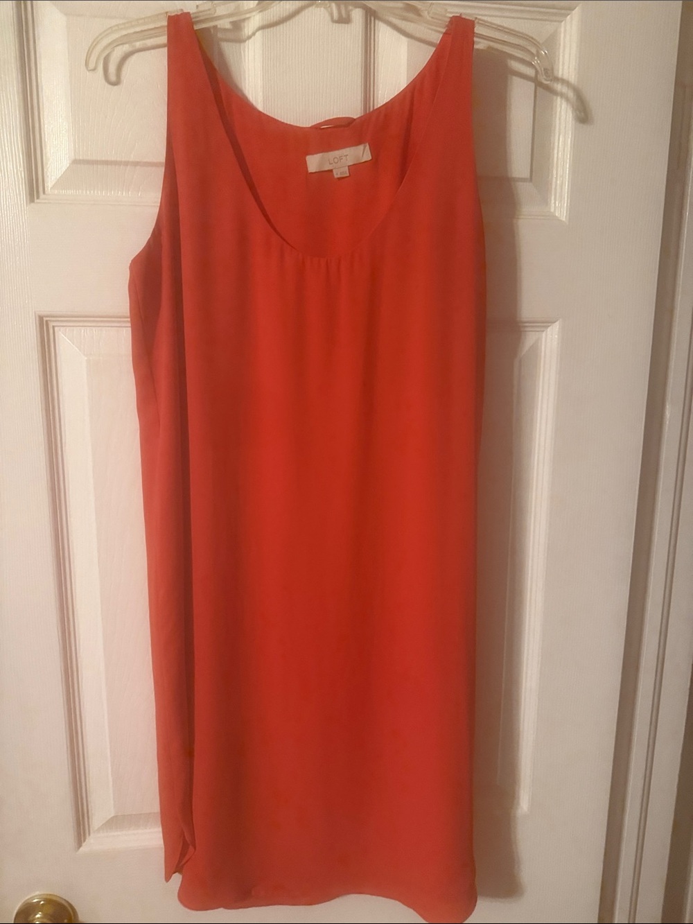 LOFT Coral Sleeveless Shift Dress